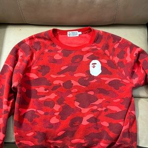 A Bathing Ape Crewneck (Red) Large